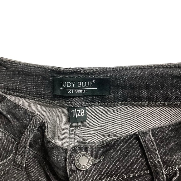 Judy Blue Black Distressed “Destroyed” Boyfriend Jeans Size 28 - Picture 4 of 10
